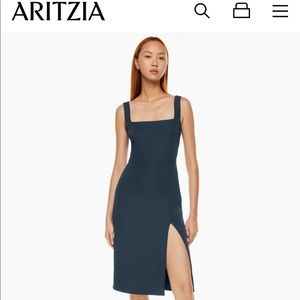 Brand new Aritzia “Babaton ‘90s slit midi dress” in “Total Eclipse”